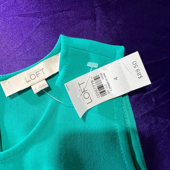 NEW 📌Loft Turquoise Wedding Guest - Semi-Formal Afternoon - Midi Peplum Dress - Picture 13 of 15